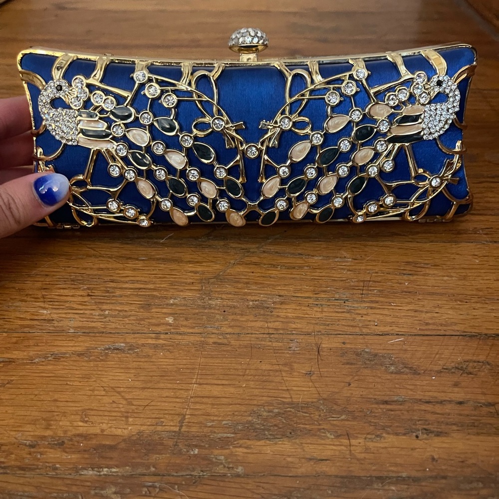 Blue clutch purse